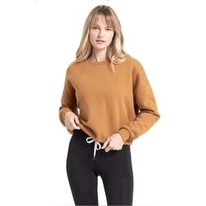 -Vuori Tan Crewneck Tie Bottom Sweatshirt-S/M? As Is